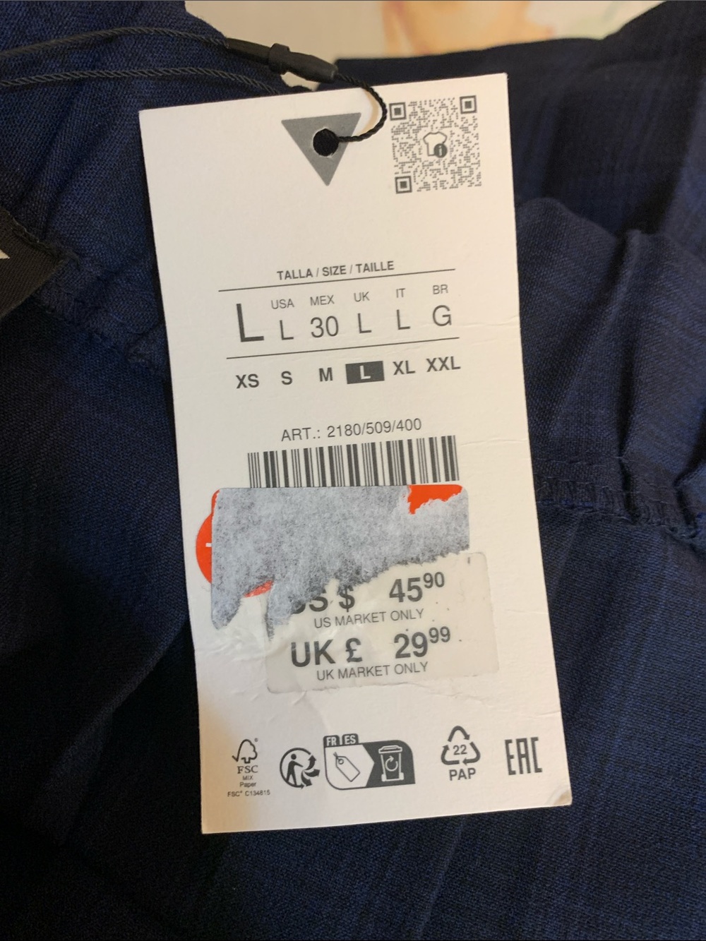 ZARA Dark Navy Pleated Mini Skirt - Picture 6 of 6